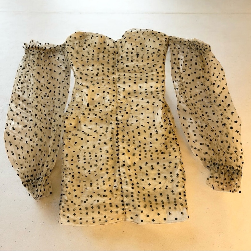 MAJORELLE Secret Polkadot Dress in Dark Nude size small - Picture 3 of 16